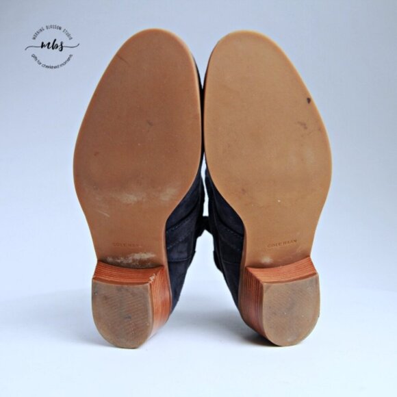 Cole Haan Jensynn Suede Ankle Bootie Navy Women 9 - Picture 11 of 14